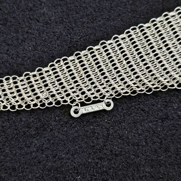 $6000++ Tiffany & Co. Elsa Peretti Mesh Scarf Sterling Silver Necklace 41 in. - Picture 5 of 9